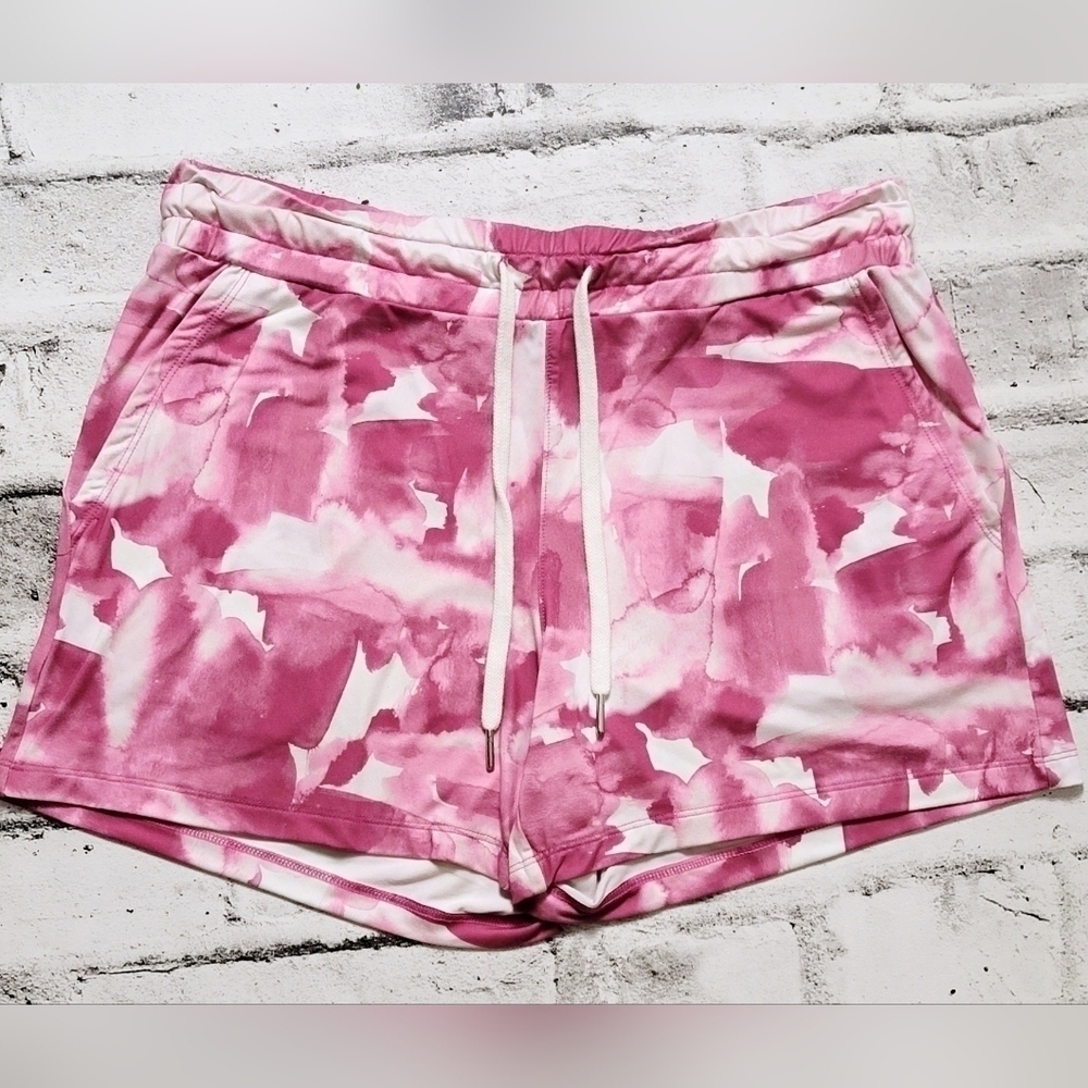 Joe Fresh Pink Camo Active Shorts Small Drawstring Pockets
